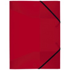 Idena Mapa A3 cu elastic, PP, Culoare: rosu translucid