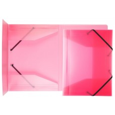 Idena Mapa A4 din plastic cu elastic, PP, Culoare: roz translucid