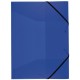 Idena Mapa A4 din plastic cu elastic, PP, Culoare: albastru translucid
