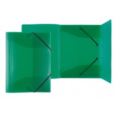 Idena Mapa A4 din plastic cu elastic, PP, Culoare: verde translucid