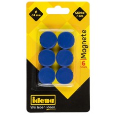 Idena Set 6 magneti rotunzi, Culoare: albastru