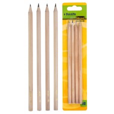 Idena Set 4 creioane lemn natur