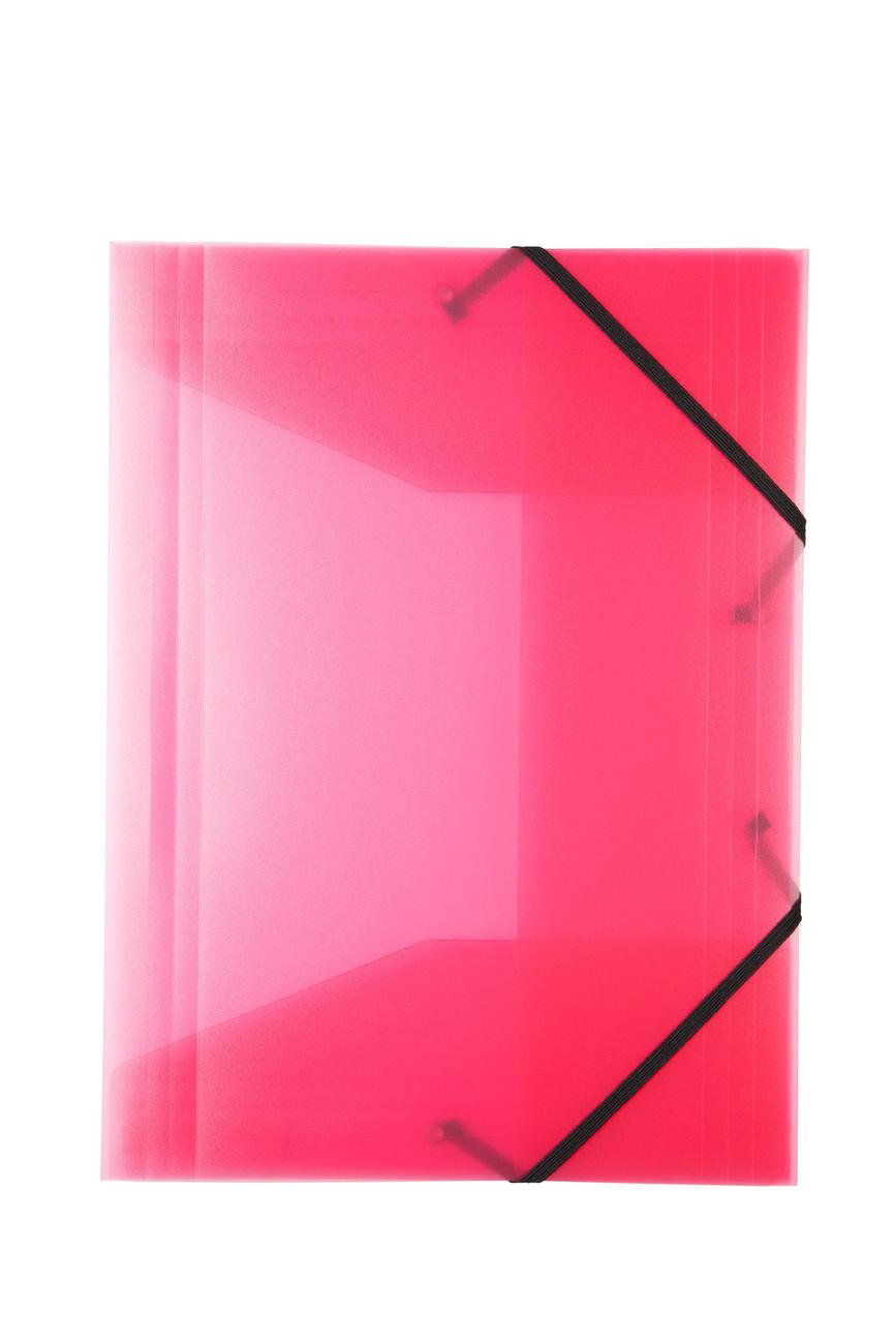 Idena Mapa A3 cu elastic, PP, Culoare: roz translucid