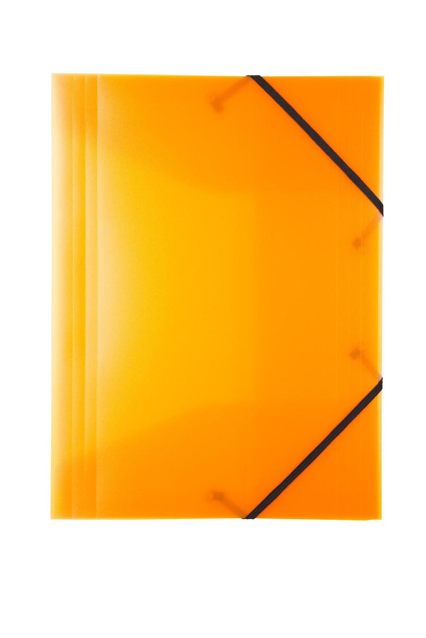 Idena Mapa A3 cu elastic, PP, Culoare: portocaliu translucid
