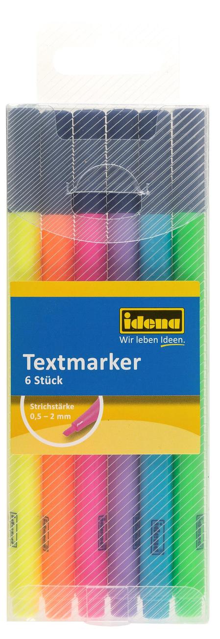 Idena Set  6 Textmarkere
