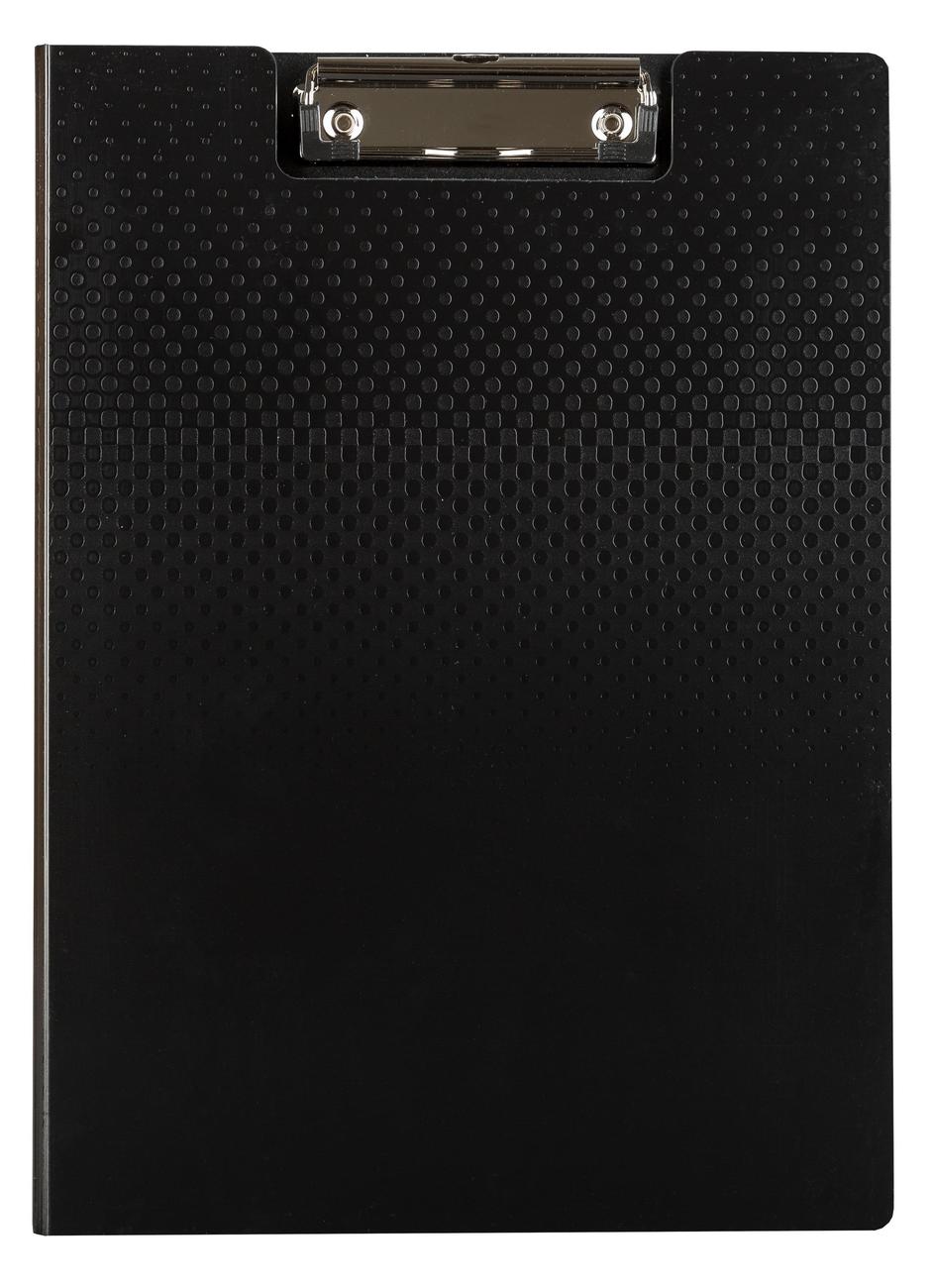 Idena Clipboard A4 cu capac si buzunar interior, Culoare: negru