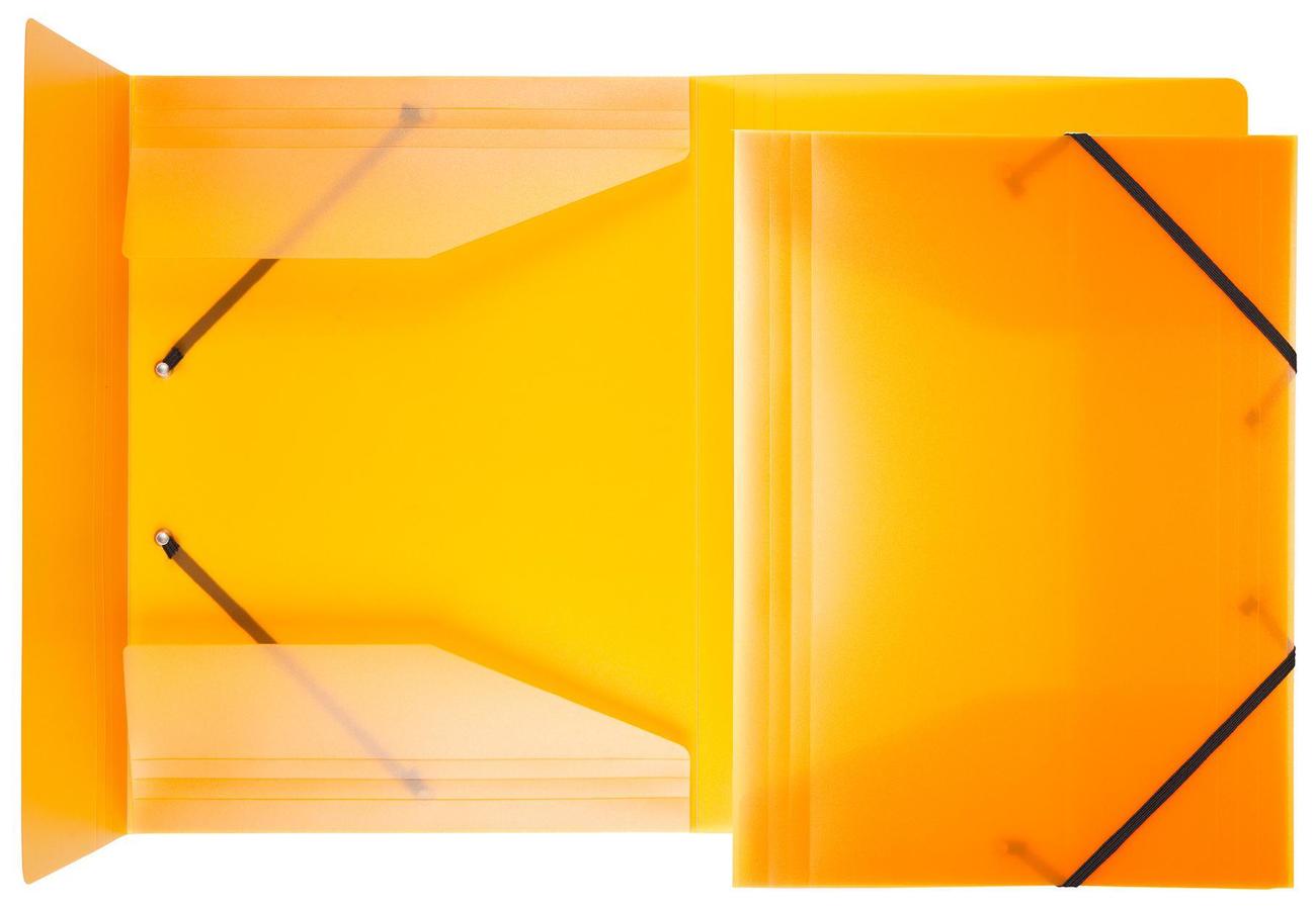 Idena Mapa A4 din plastic cu elastic, PP, Culoare: portocaliu translucid