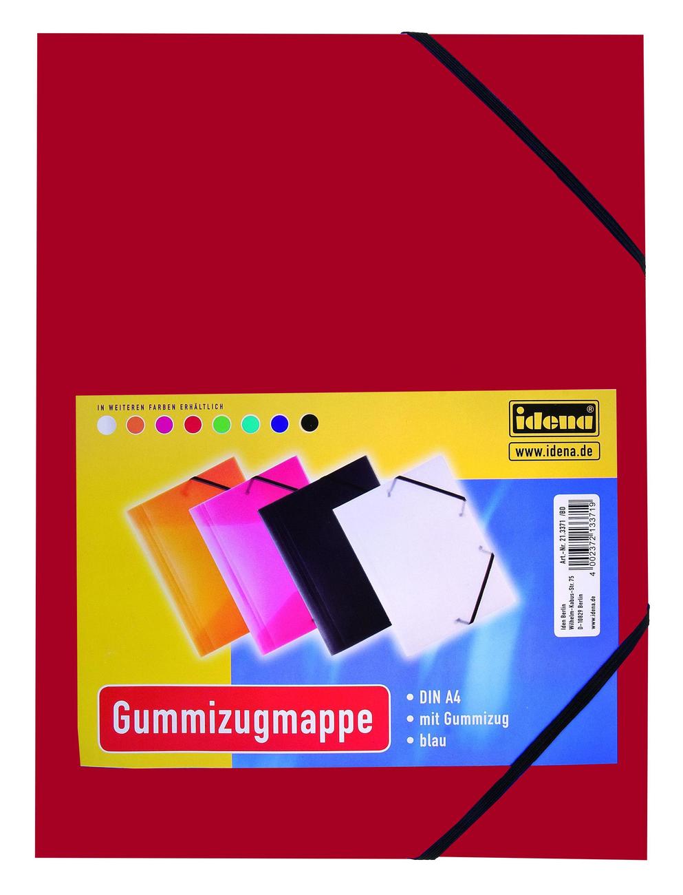 Idena Mapa A4 din plastic cu elastic, PP, Culoare: rosu translucid