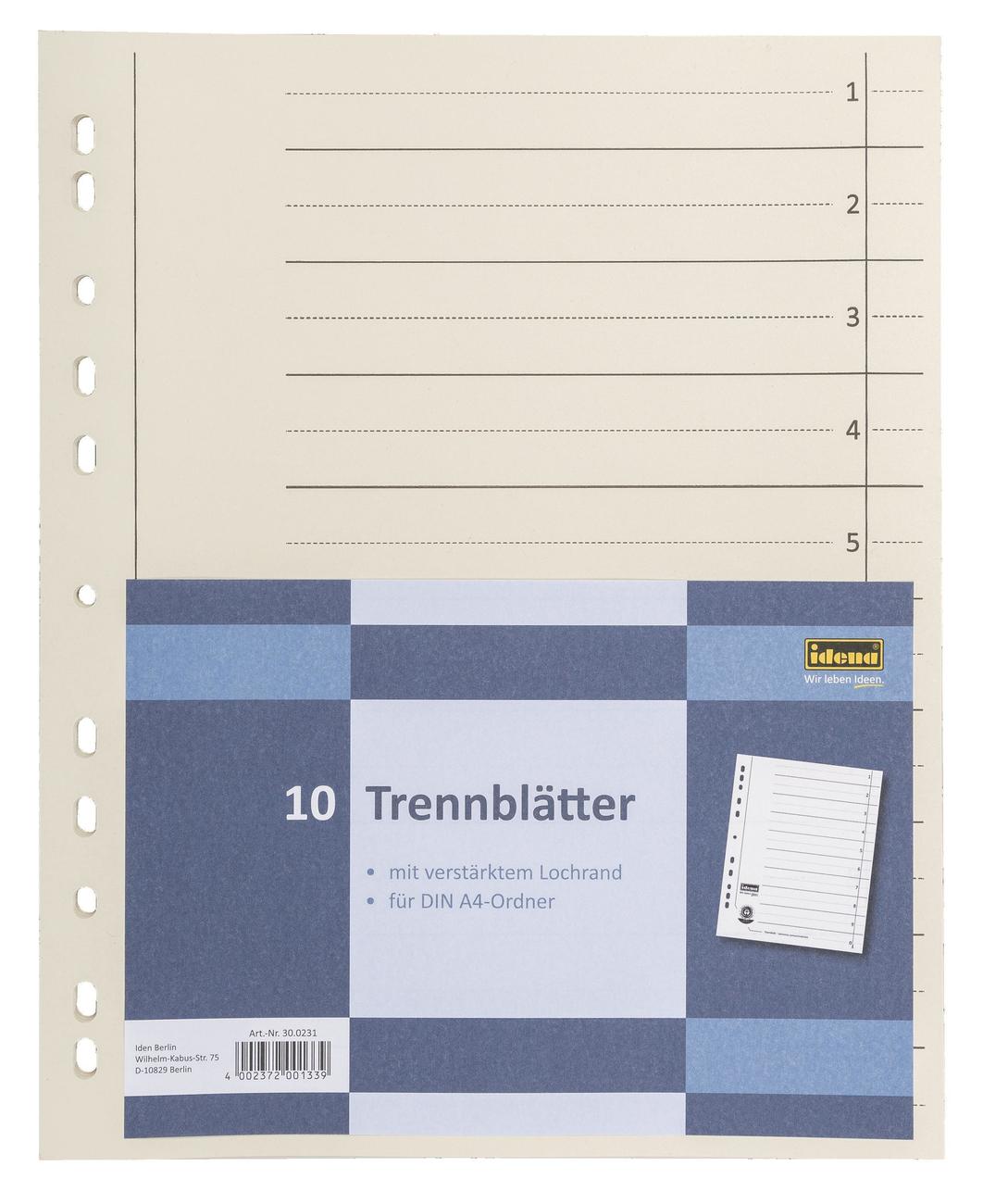 Idena Set 10 separatoare carton