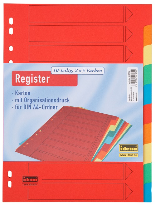 Idena Set 10 separatoare carton color