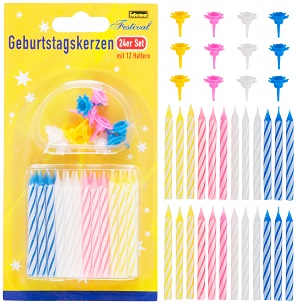 Idena Set 24 lumanari cu suport