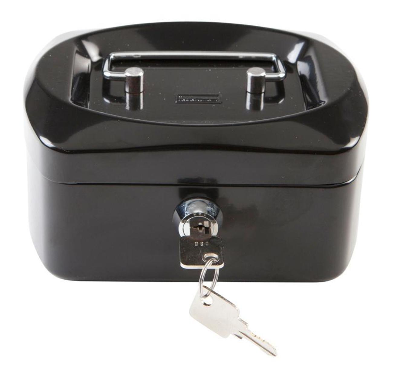 Idena Caseta metalica pentru bani 6", Culoare: negru
