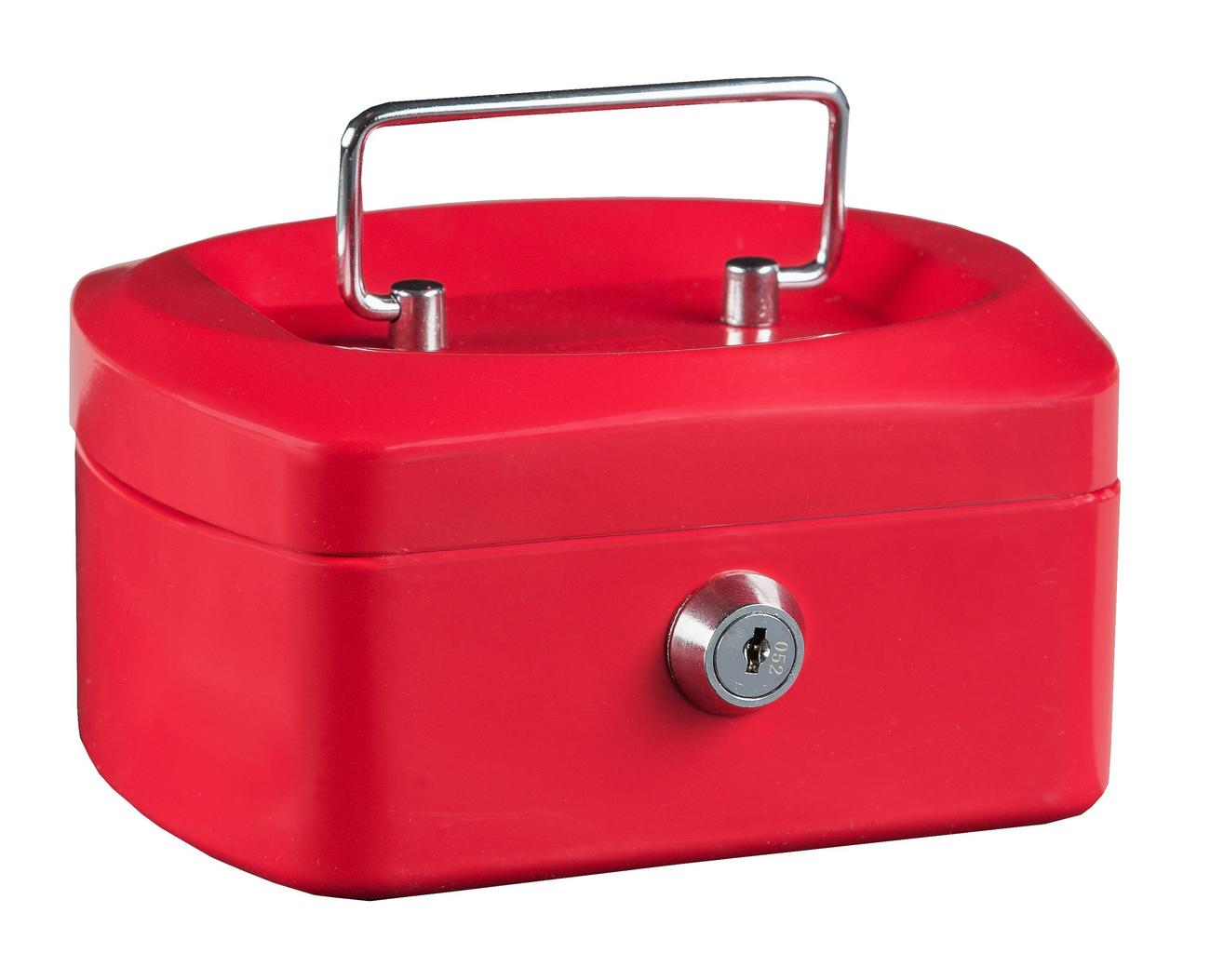 Idena Caseta metalica pentru bani 6", Culoare: rosu