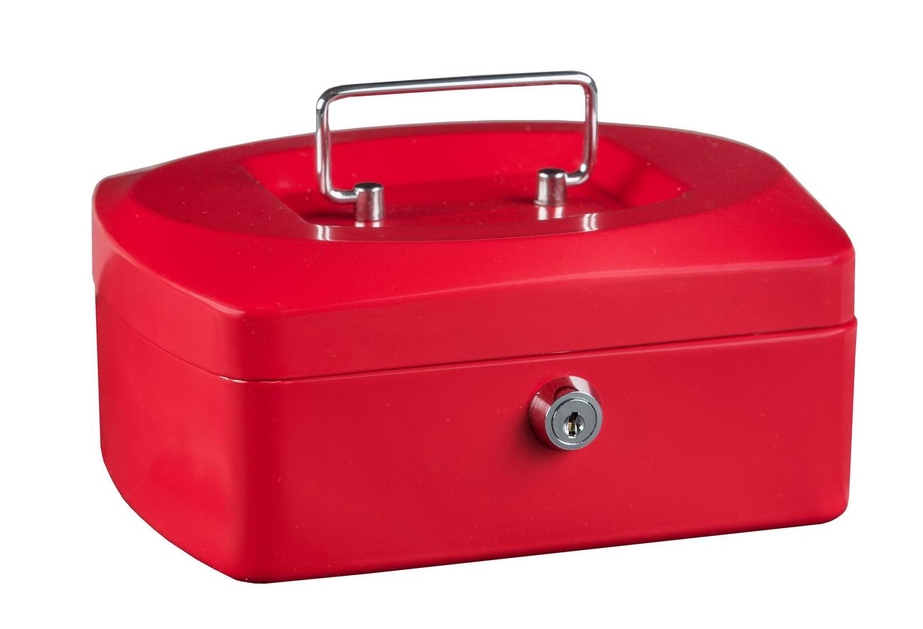 Idena Caseta metalica pentru bani 8", Culoare: rosu