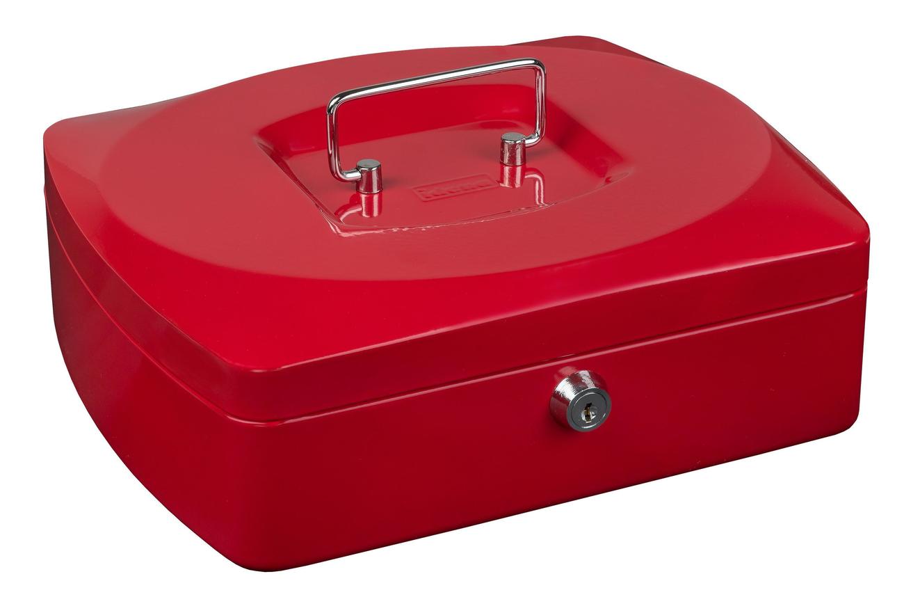 Idena Caseta metalica pentru bani 10", Culoare: rosu
