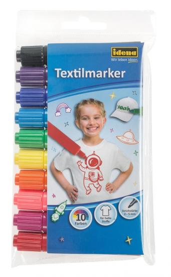 Idena Marker pentru textile set 10 culori